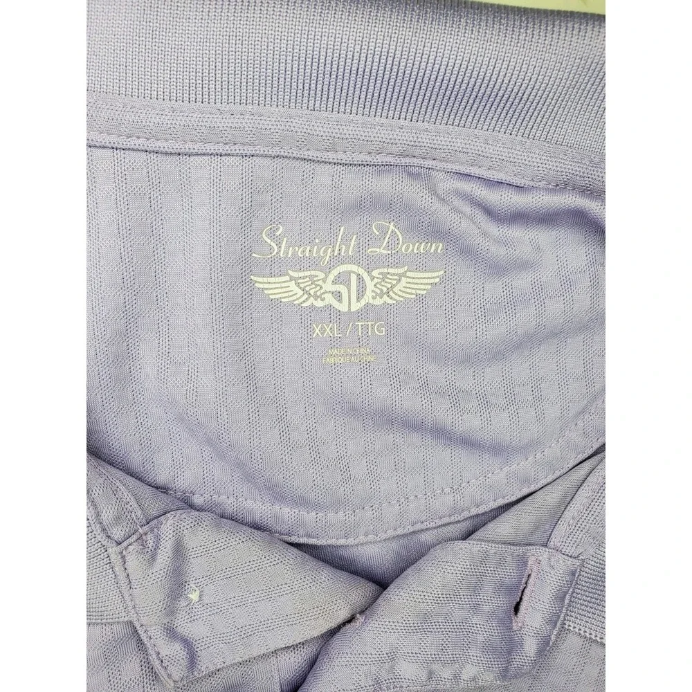 Straight Down Golf Polo Mens 2XL Purple Short Sleeve Performance Shirt Read